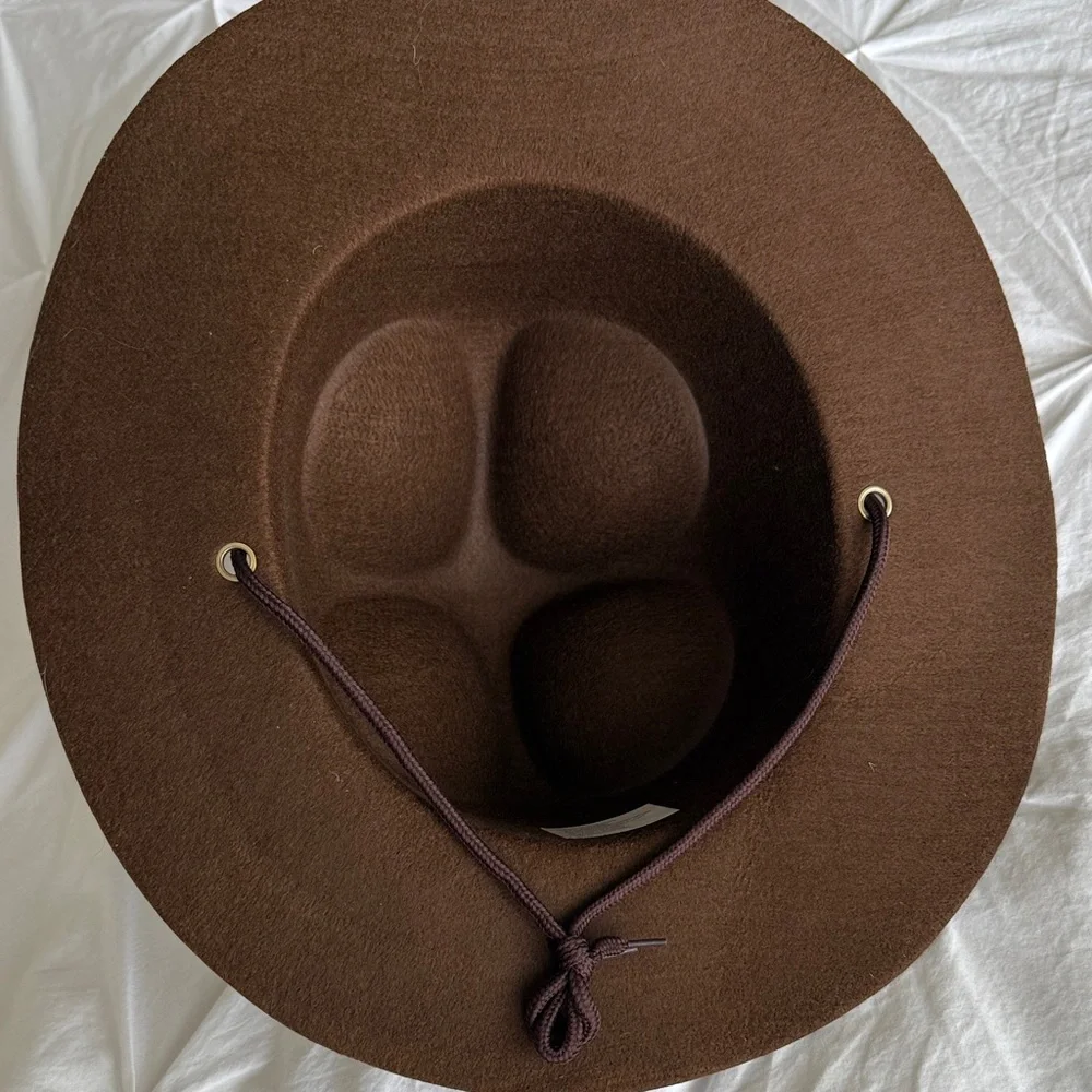 Brown Felt Wide Brim Hat - Picture 3 of 7